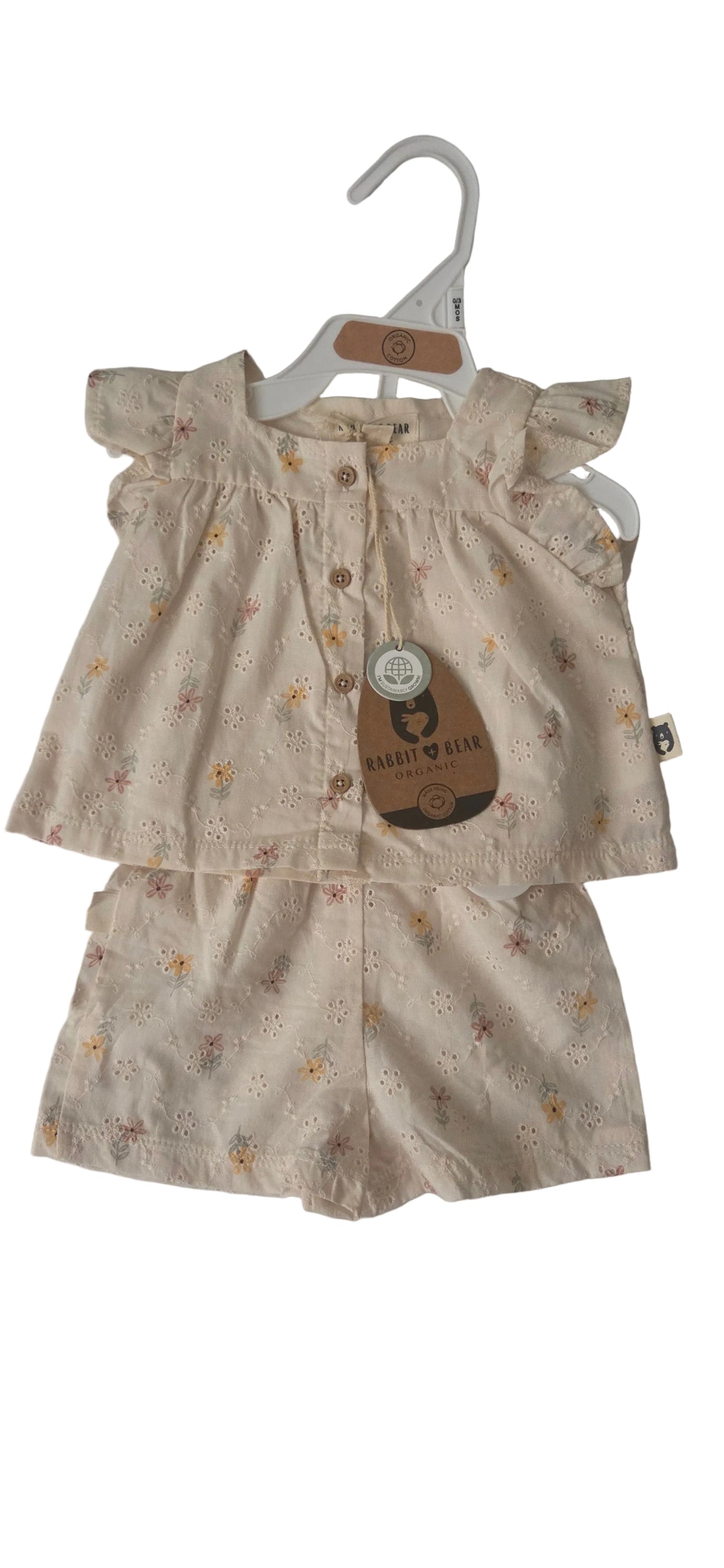 Baby Girl Cream Floral Outfit Set