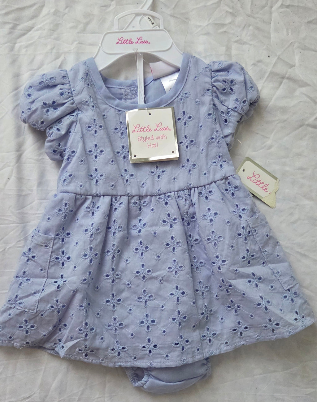 Baby Girl Blue Eyelet Dress – New with Tags