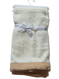 Little Me Soft Plush Baby Blanket – Cream & Tan