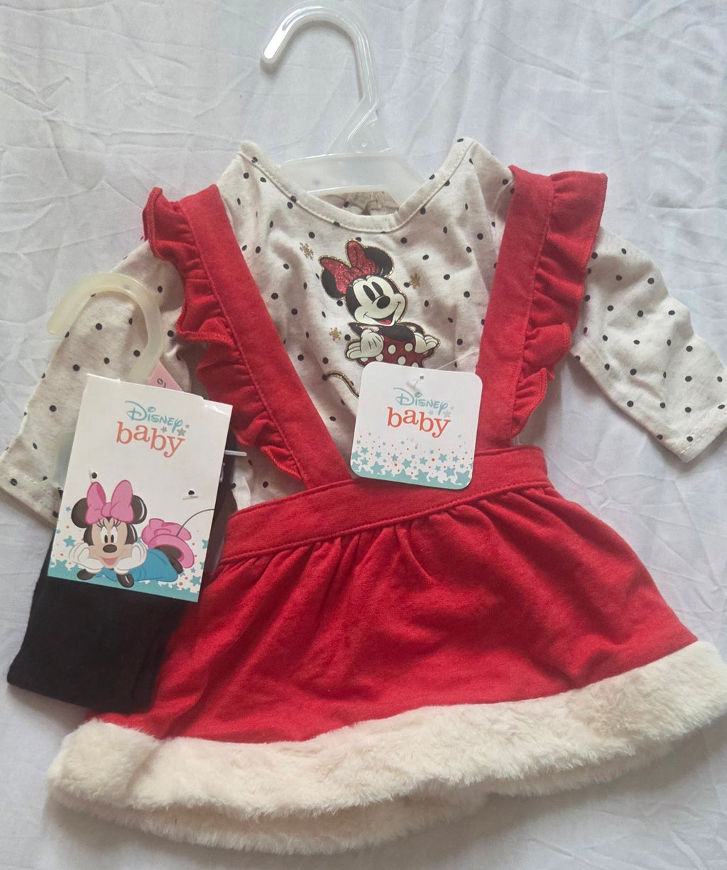 Minnie Mouse Baby Girls 2-Piece Red Skirt Outfit Set – New