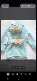 Baby Blue Plush Hooded Jacket & Bear Booties Set – New With Tags