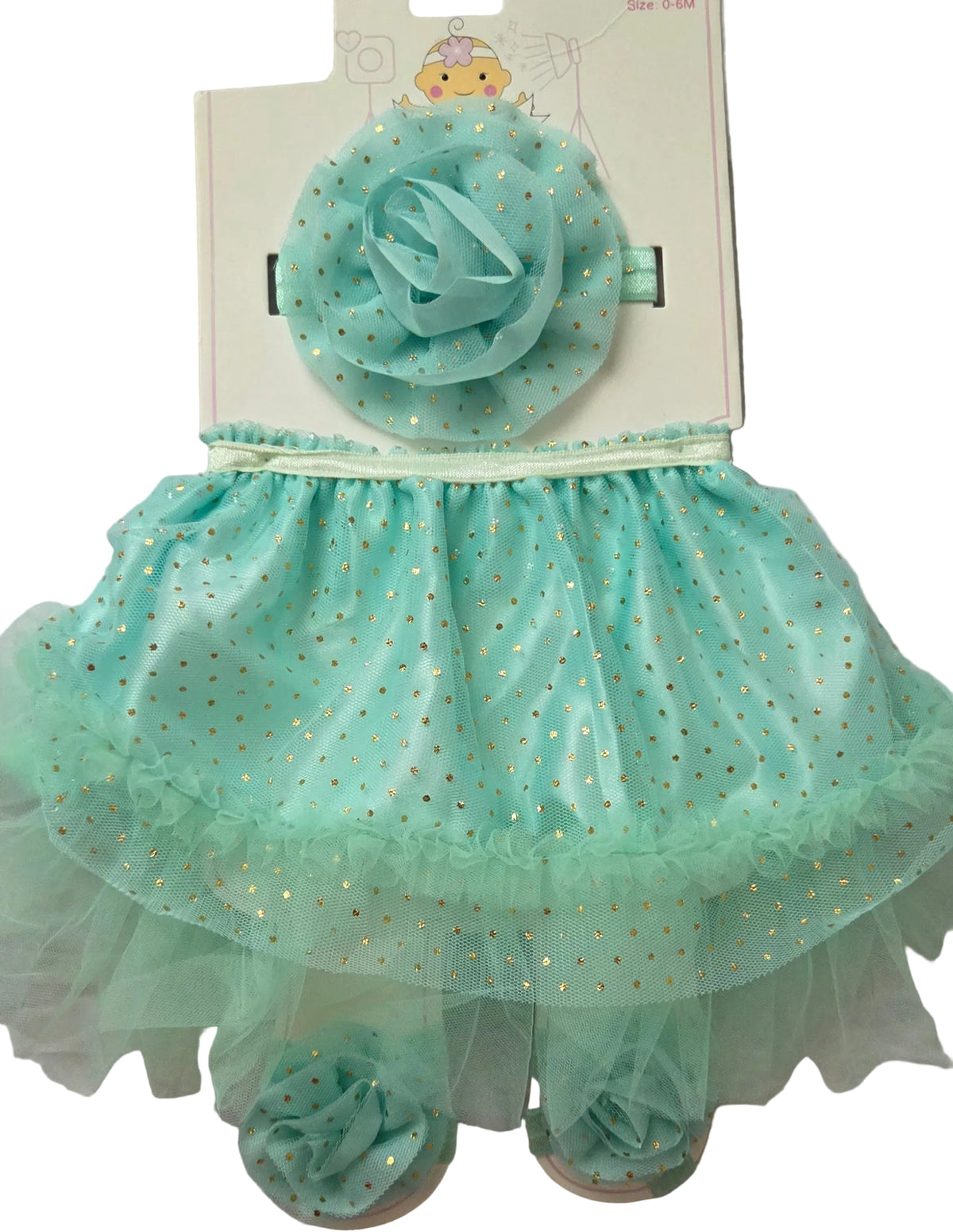 Baby Girl Turquoise Tutu Outfit with Headband – Newborn
