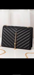 Women's Quilted crossbodybag with Gold chain