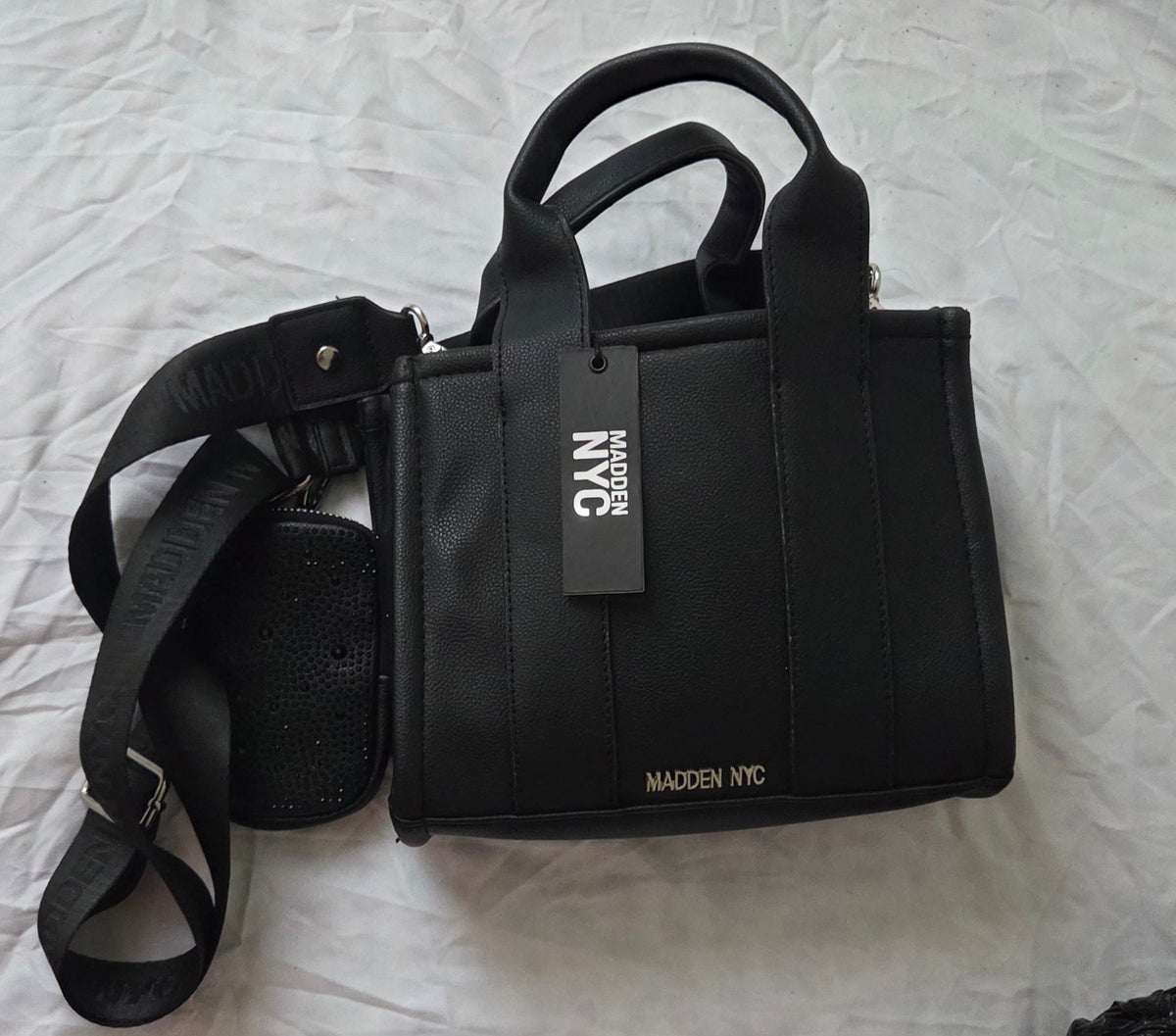Madden NYC Black Mini Tote Crossbody Bag – New with Tags