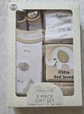 Little and Loved 5-Piece Baby Gift Set – Beige Elephant