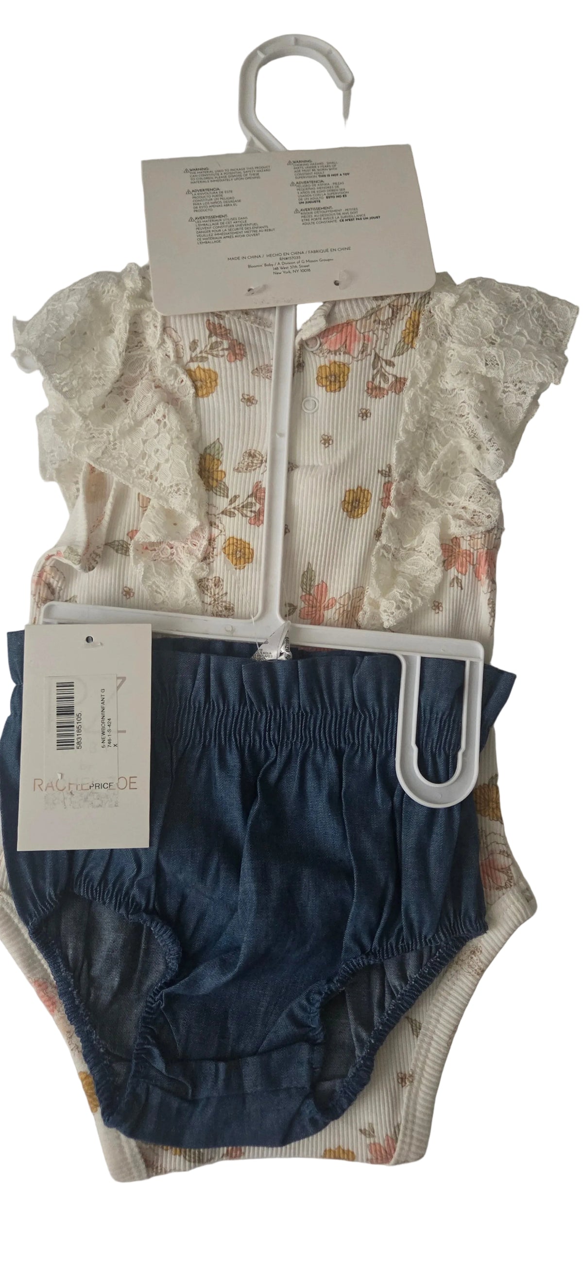 Baby Floral Top and Blue Shorts Set