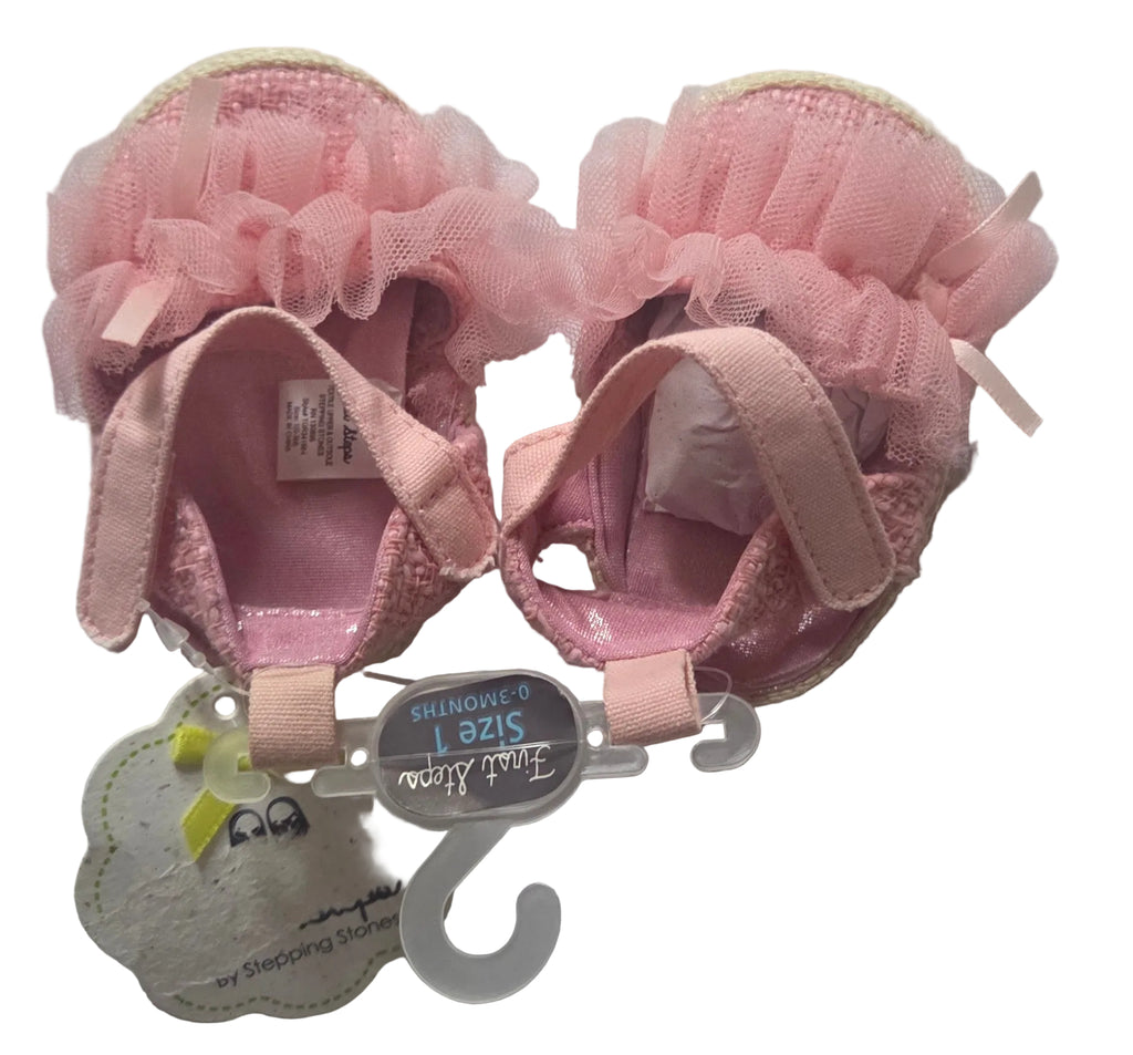 Baby Girl Pink Ruffle Sandals with Bow