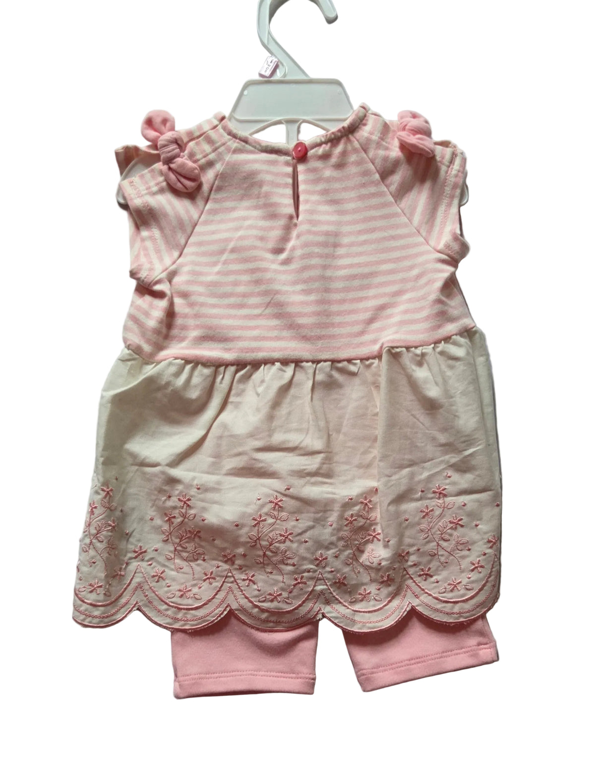 Baby Girl Pink Lace Dress & Leggings Set